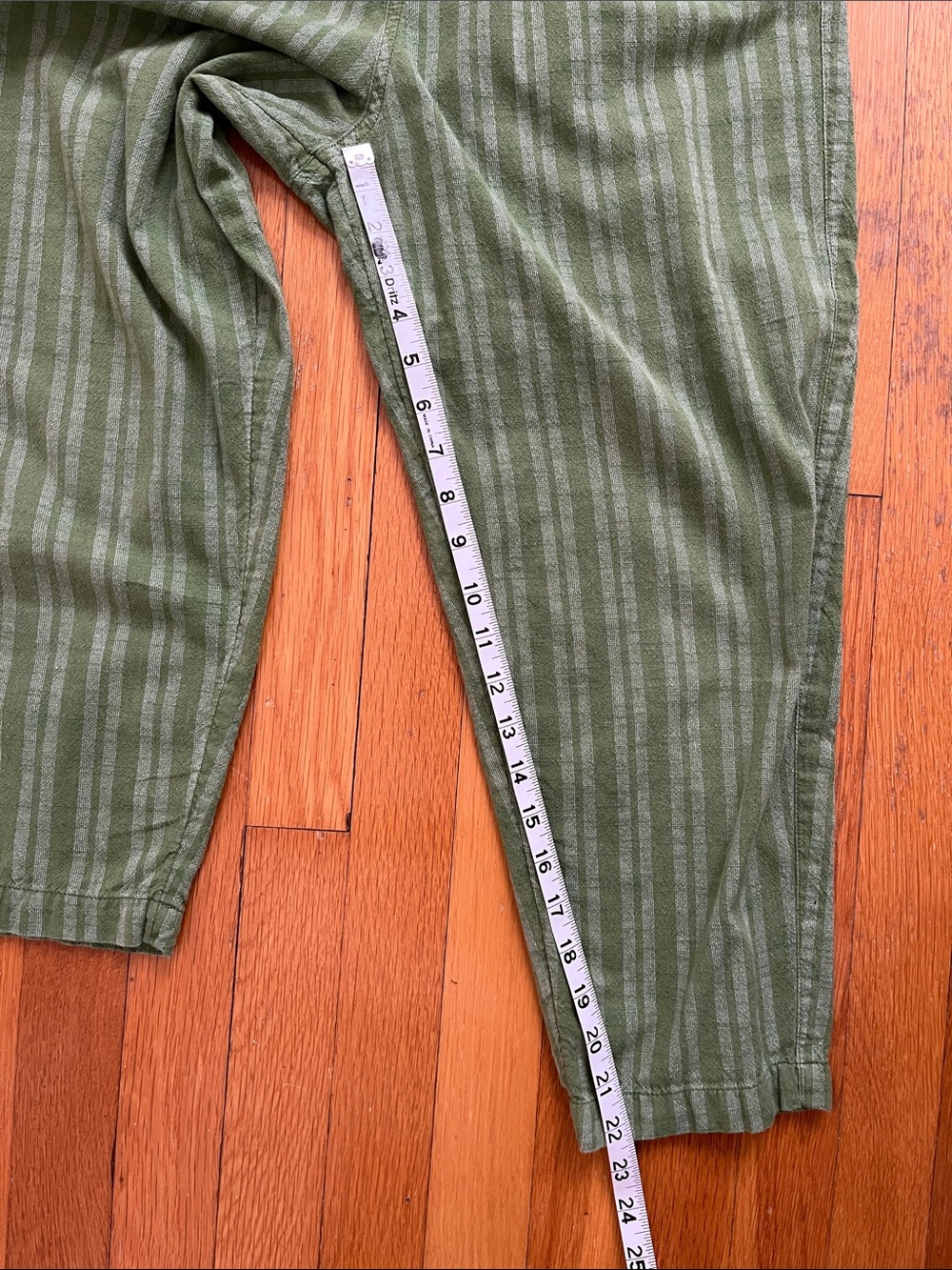 Ace & Jig Hughes Pants in Palm Green Stripe Size XS Pull on 100% Cotton Pant - Picture 9 of 13